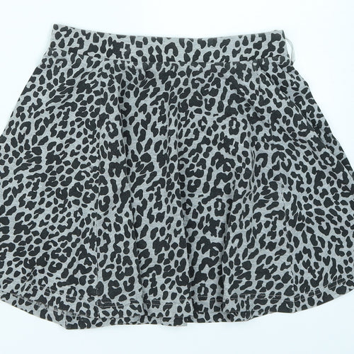 Soto Girls Grey Animal Print  Flare Skirt Size 11 Years