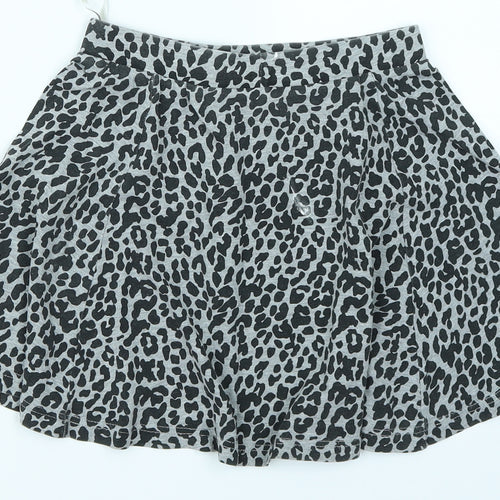 Soto Girls Grey Animal Print  Flare Skirt Size 11 Years
