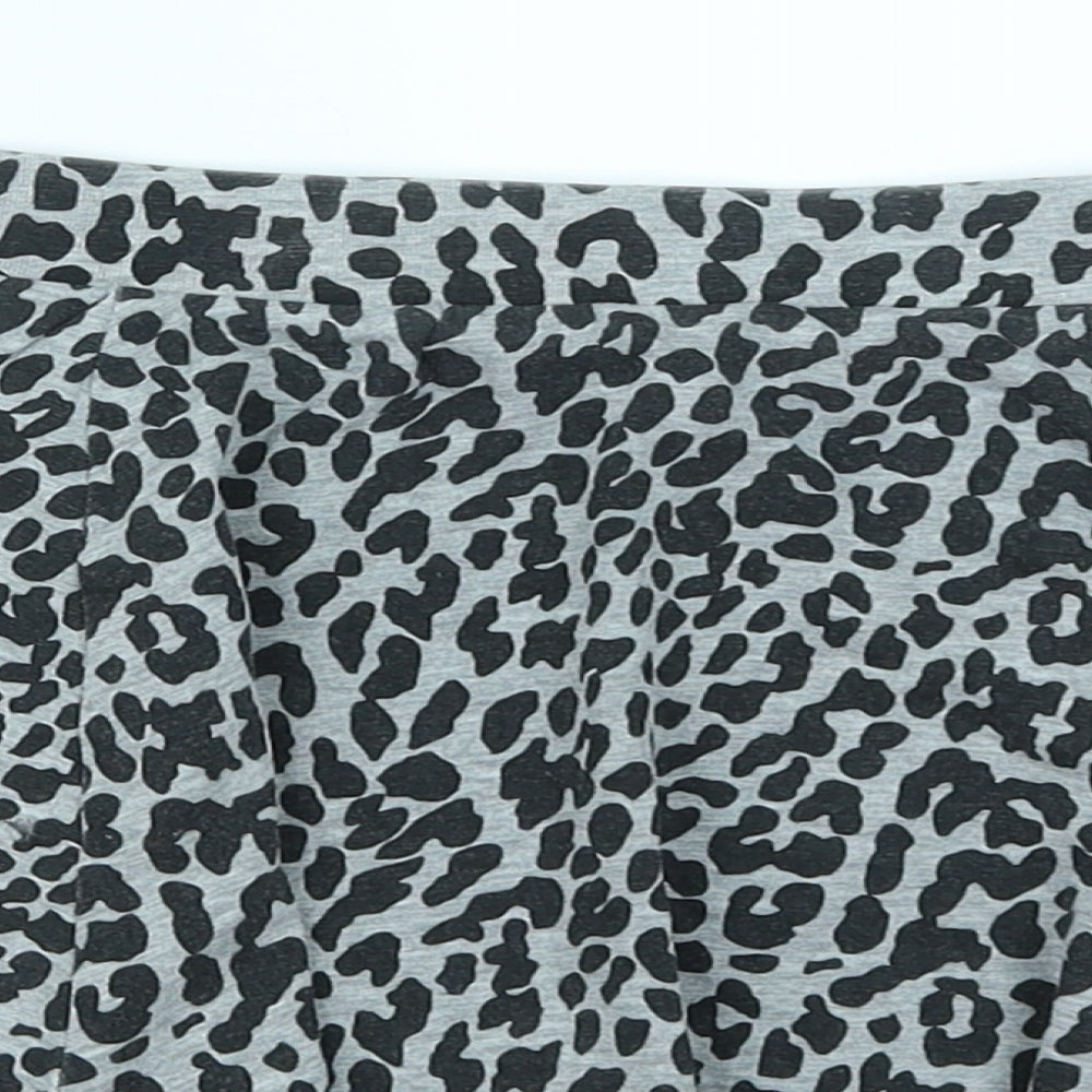 Soto Girls Grey Animal Print  Flare Skirt Size 11 Years