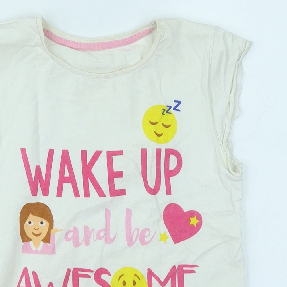 Lily & Dan Girls White   Basic T-Shirt Size 7-8 Years