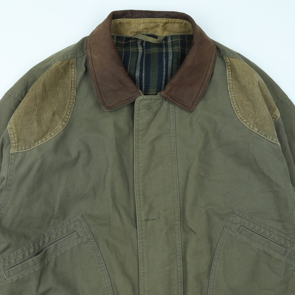 St Michael Mens Green   Pea Coat Coat Size XL