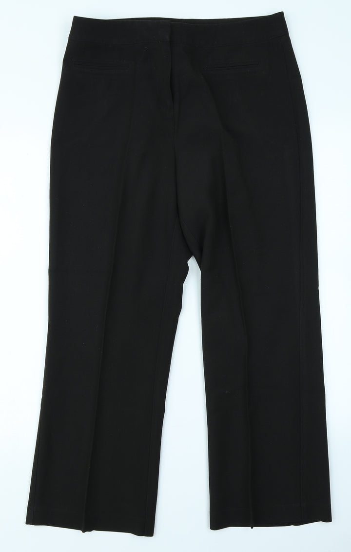 Mia Moda Womens Black Trousers Size 12 L25 in