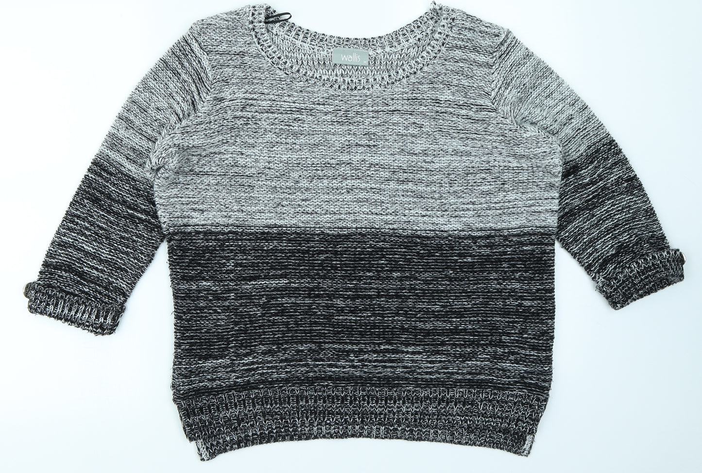 Wallis Womens Grey Striped  Pullover Jumper Size M