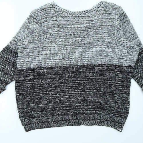 Wallis Womens Grey Striped  Pullover Jumper Size M