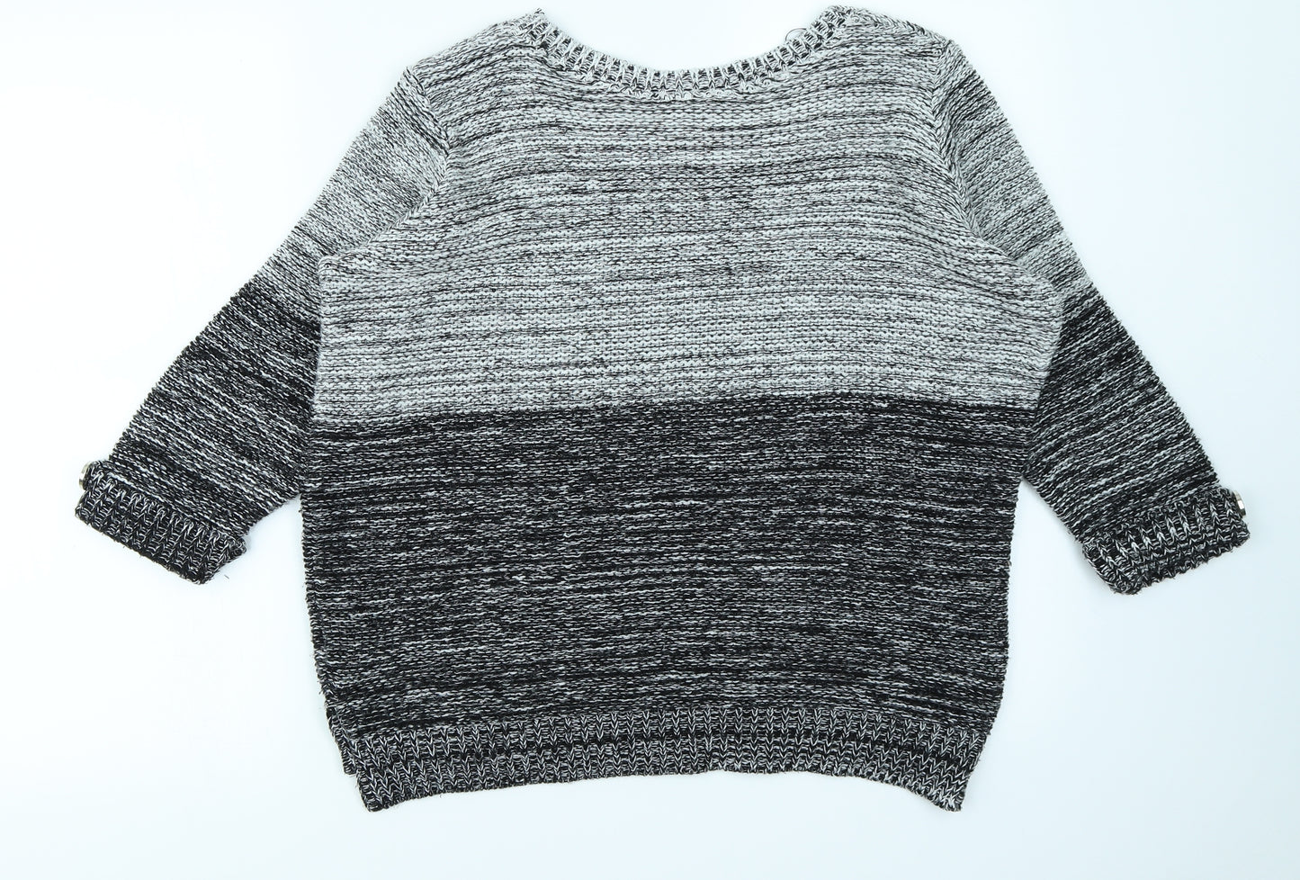 Wallis Womens Grey Striped  Pullover Jumper Size M