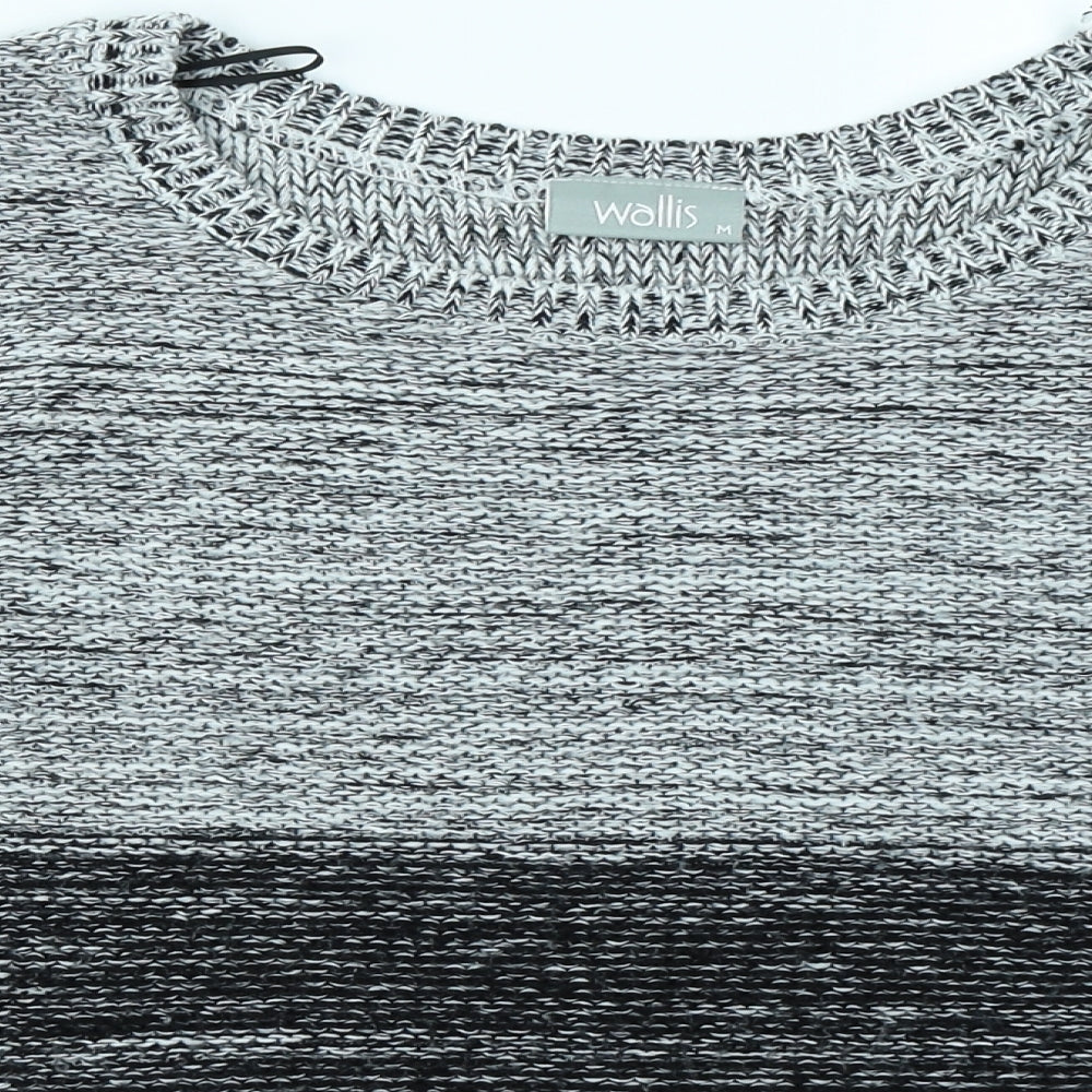 Wallis Womens Grey Striped  Pullover Jumper Size M