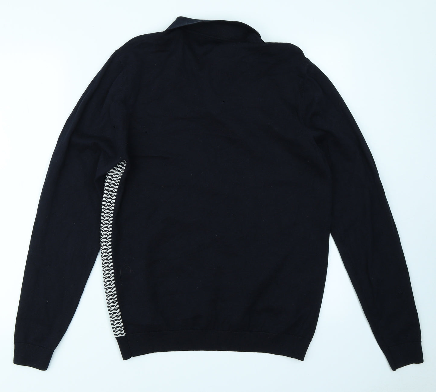 NEXT Mens Blue Striped Knit  Polo Size M