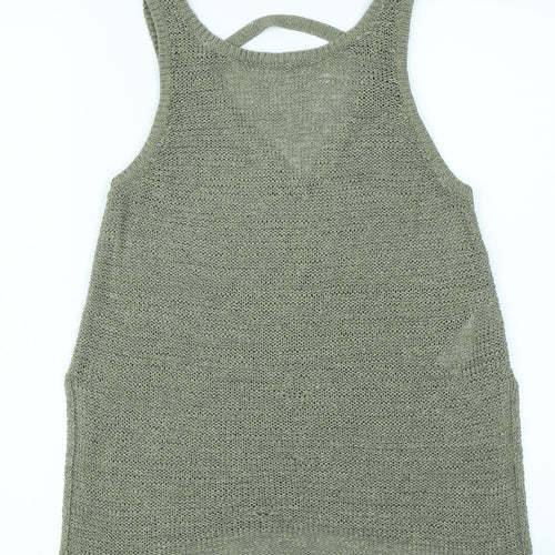 New Look Womens Green  Knit Basic Tank Size 8
