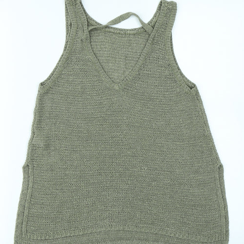 New Look Womens Green  Knit Basic Tank Size 8