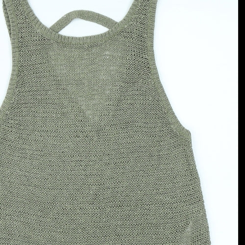 New Look Womens Green  Knit Basic Tank Size 8
