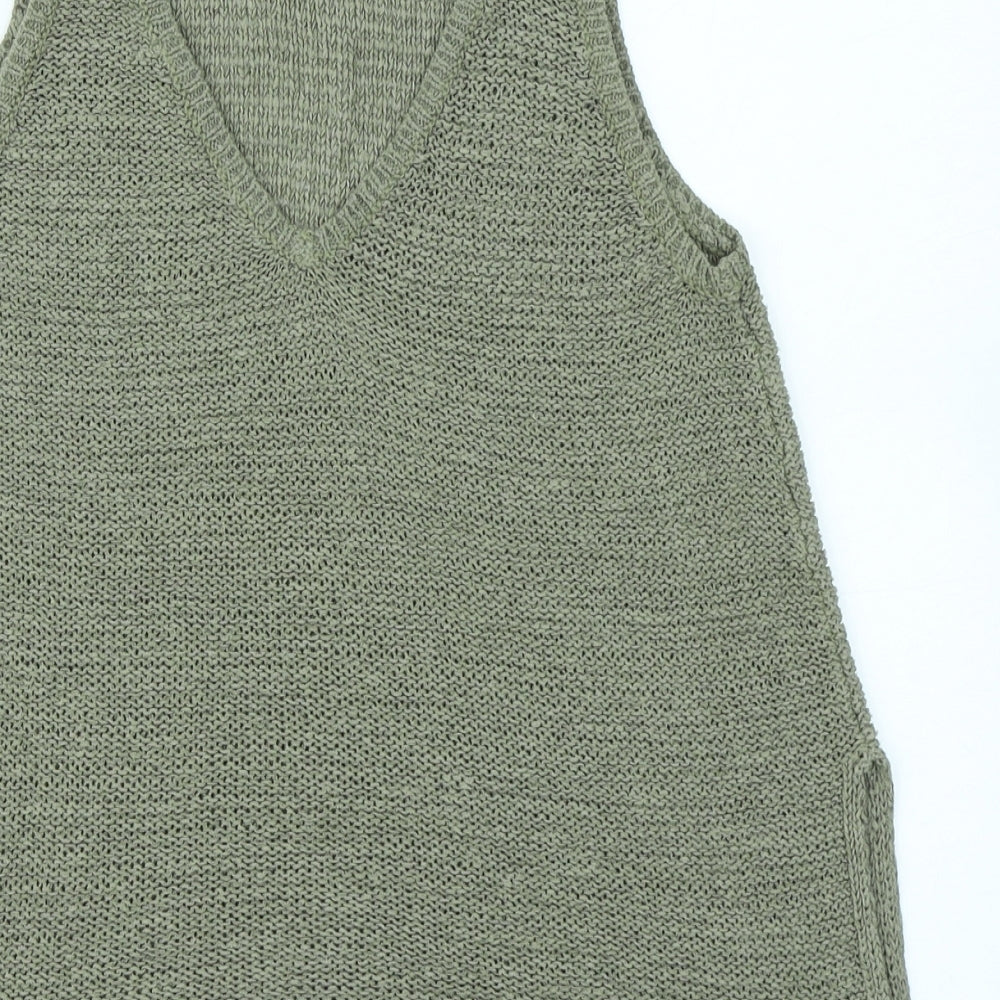 New Look Womens Green  Knit Basic Tank Size 8