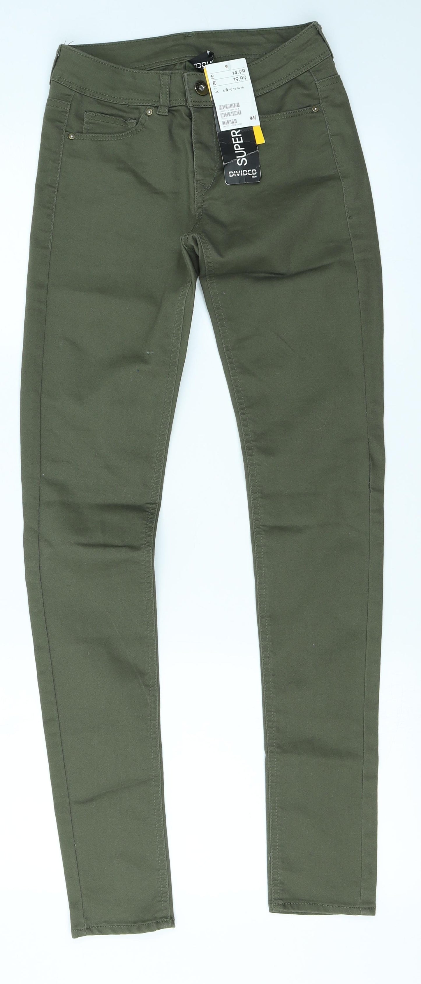Divided Womens Green  Denim Skinny Jeans Size 8 L30 in