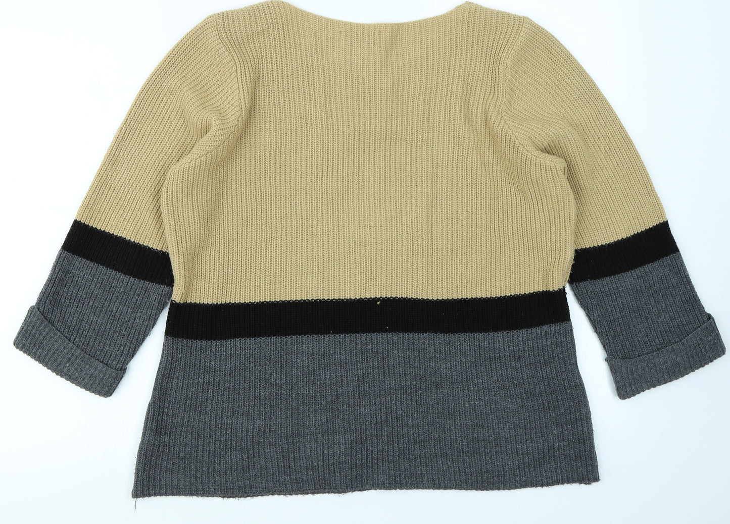 NEXT Womens Brown Striped Knit Pullover Jumper Size 16