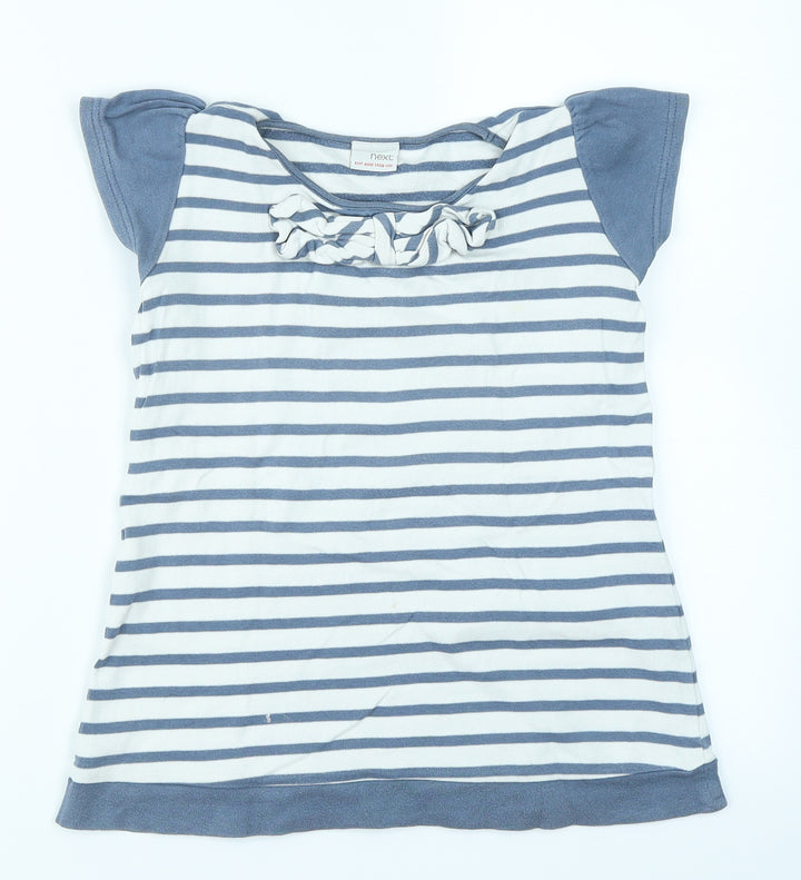 NEXT Girls Blue Striped Knit Jumper Dress  Size 3-4 Years