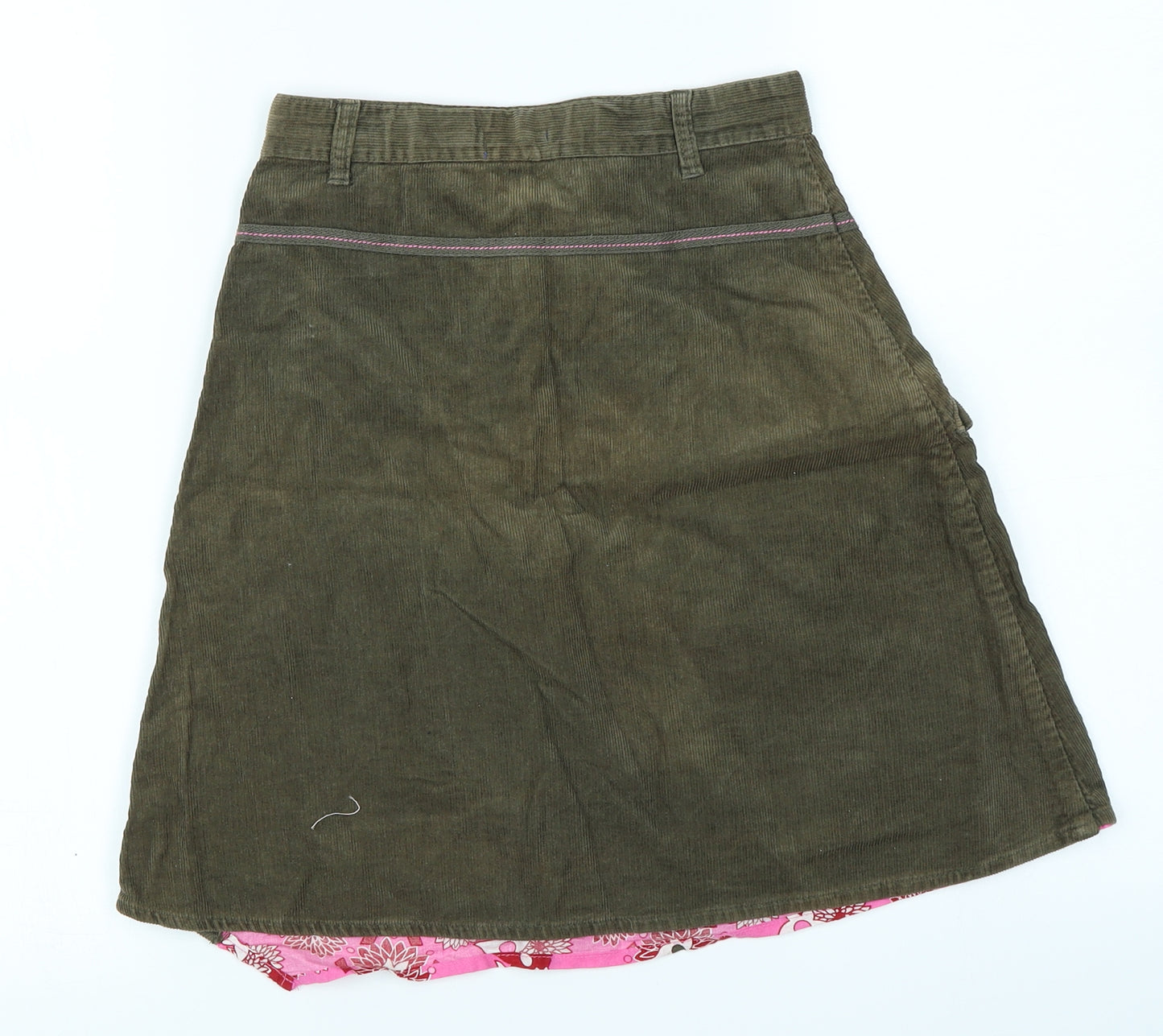 La Compagnie des Petits Girls Green  Corduroy A-Line Skirt Size 8 Years