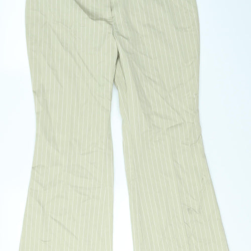 Marks & spencer Womens Brown Striped  Trousers  Size 14 L26 in
