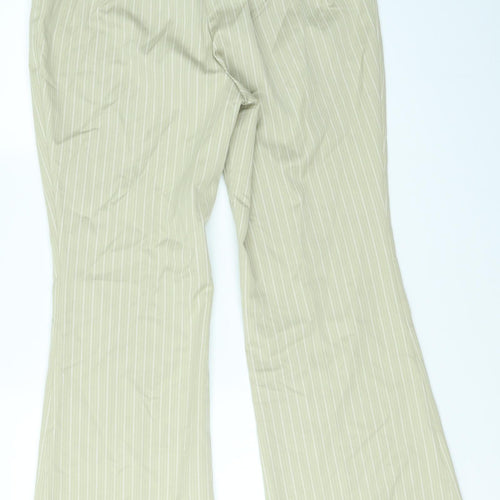 Marks & spencer Womens Brown Striped  Trousers  Size 14 L26 in