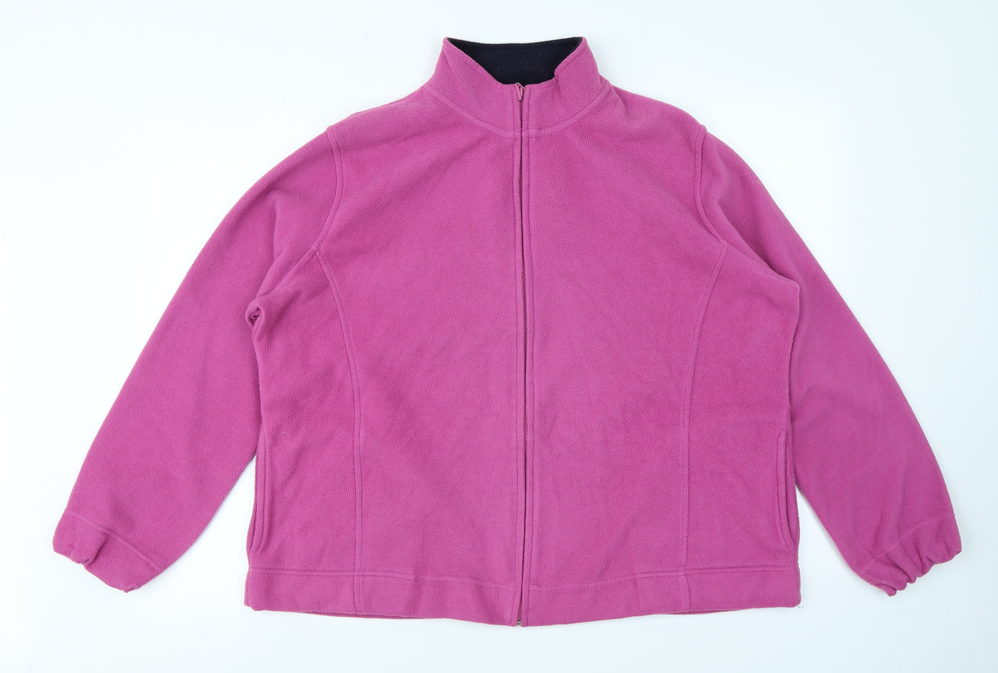 Isle Essentials Womens Pink  Fleece Full Zip Sweatshirt Size XL