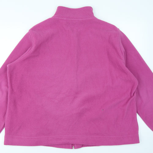 Isle Essentials Womens Pink  Fleece Full Zip Sweatshirt Size XL