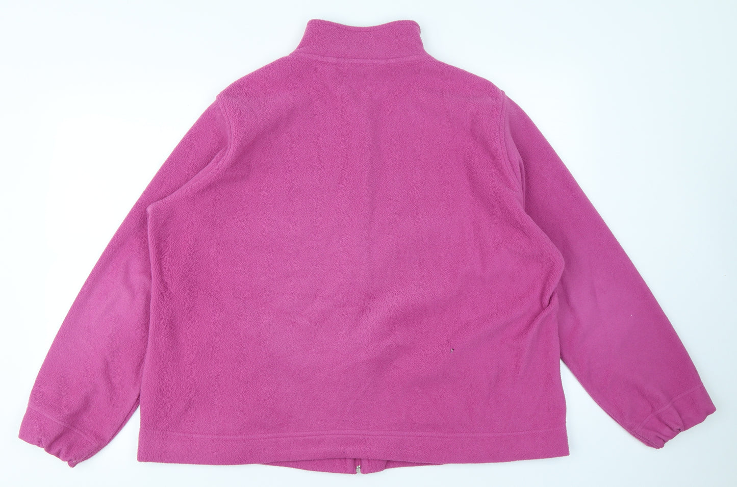 Isle Essentials Womens Pink  Fleece Full Zip Sweatshirt Size XL