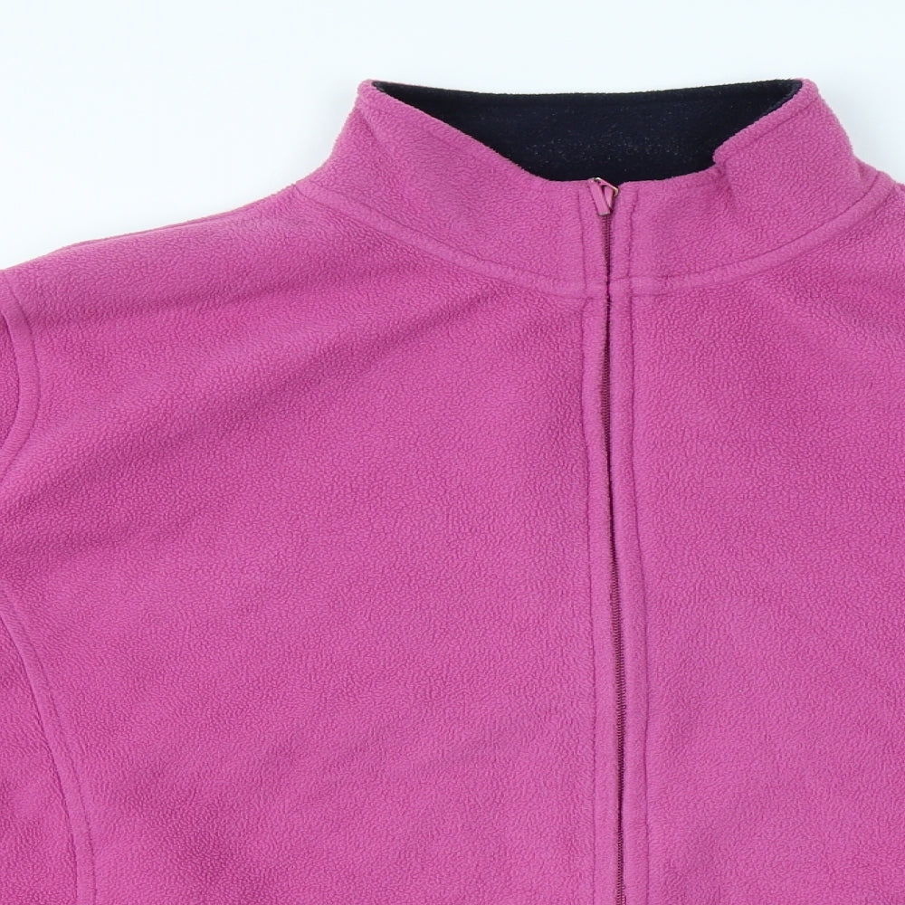 Isle Essentials Womens Pink  Fleece Full Zip Sweatshirt Size XL