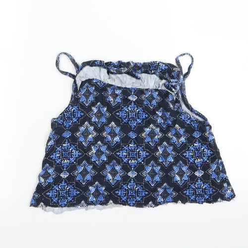 YD Girls Blue Geometric  Camisole Tank Size 11-12 Years  - crop