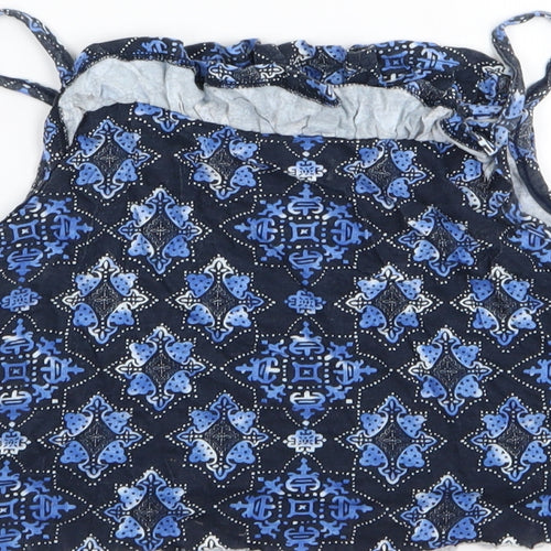 YD Girls Blue Geometric  Camisole Tank Size 11-12 Years  - crop