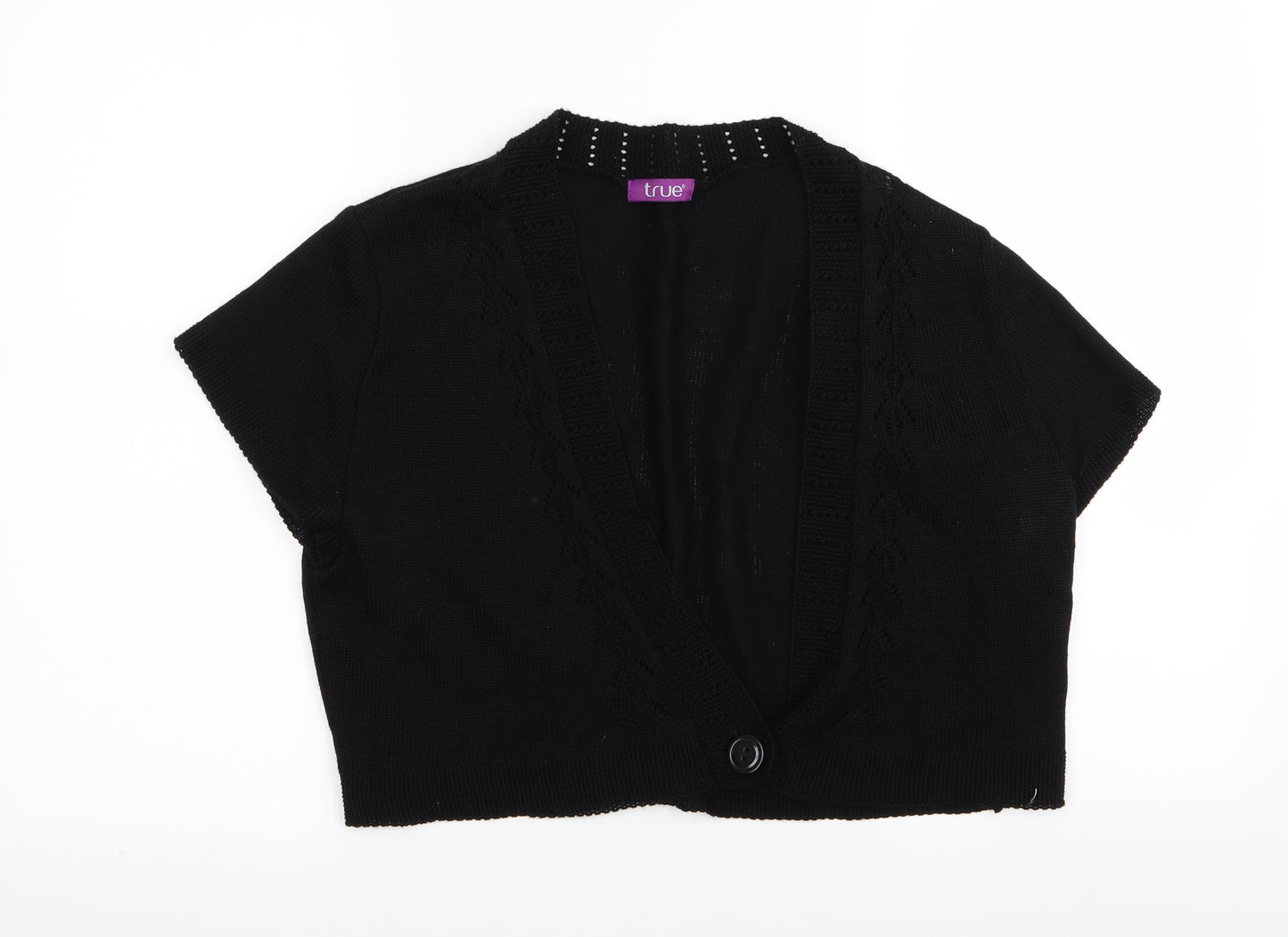 TRUE Womens Black   Cardigan Jumper Size 22