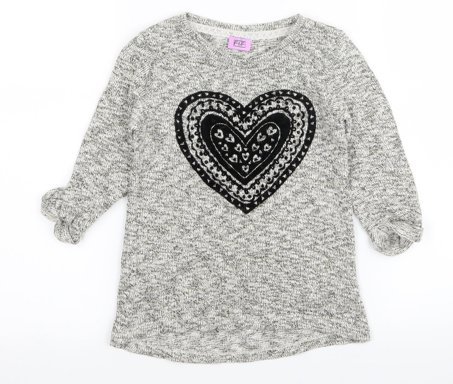 F&F Girls Beige   Basic T-Shirt Size 5-6 Years