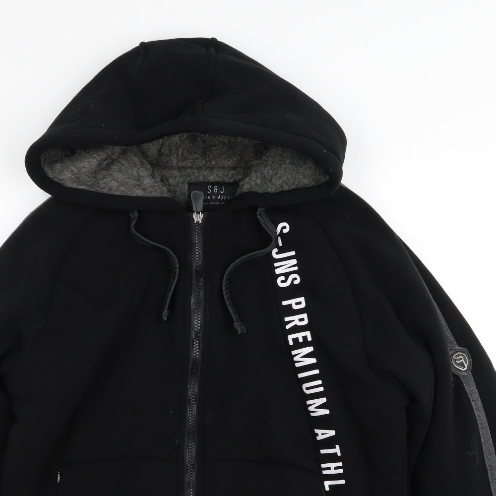 S&J Womens Black   Full Zip Jumper Size M