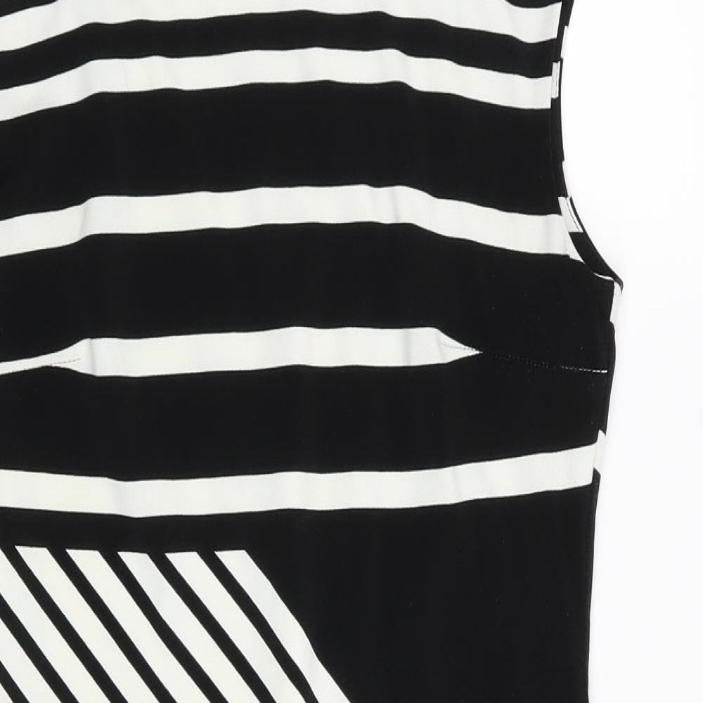Wallis Womens Black Striped  Bodycon  Size 10