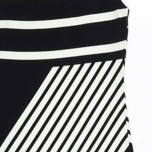 Wallis Womens Black Striped  Bodycon  Size 10