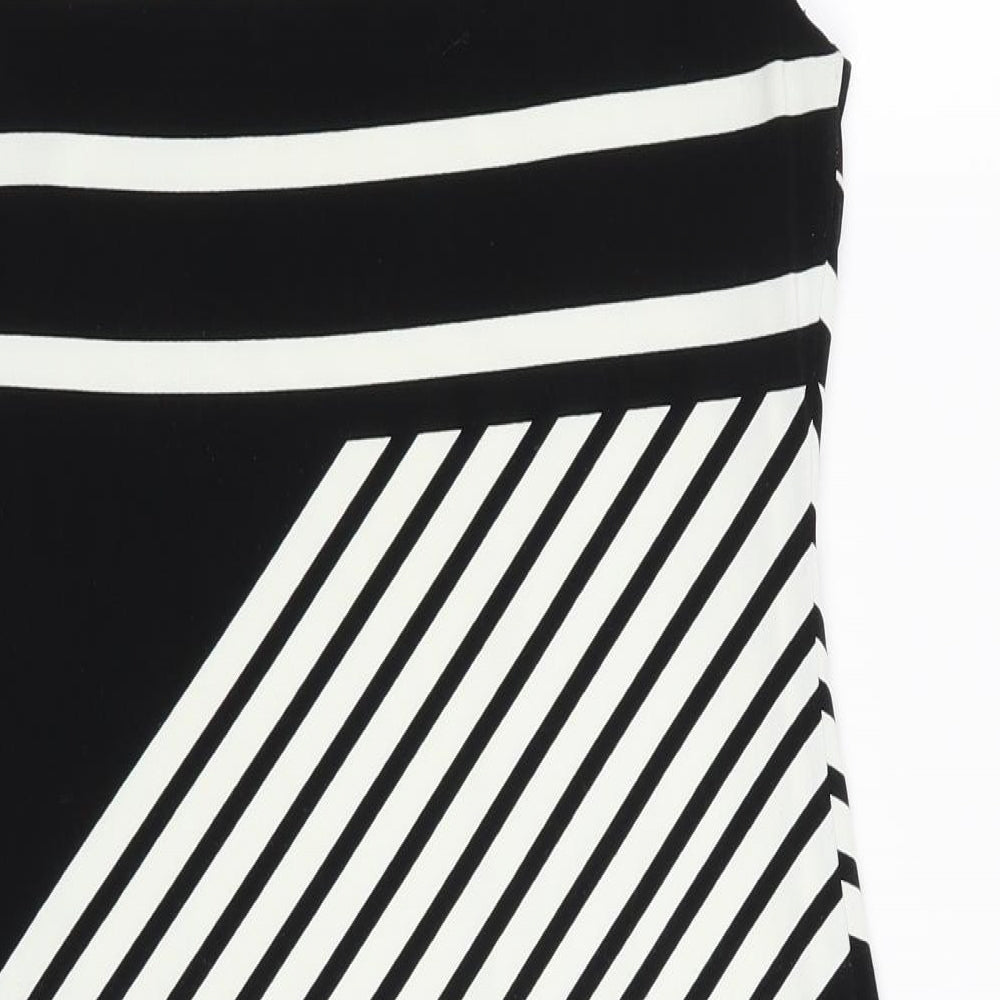 Wallis Womens Black Striped  Bodycon  Size 10