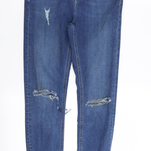 Topshop Womens Blue   Skinny Jeans Size 28 in L30 in - RIPPED JEANS