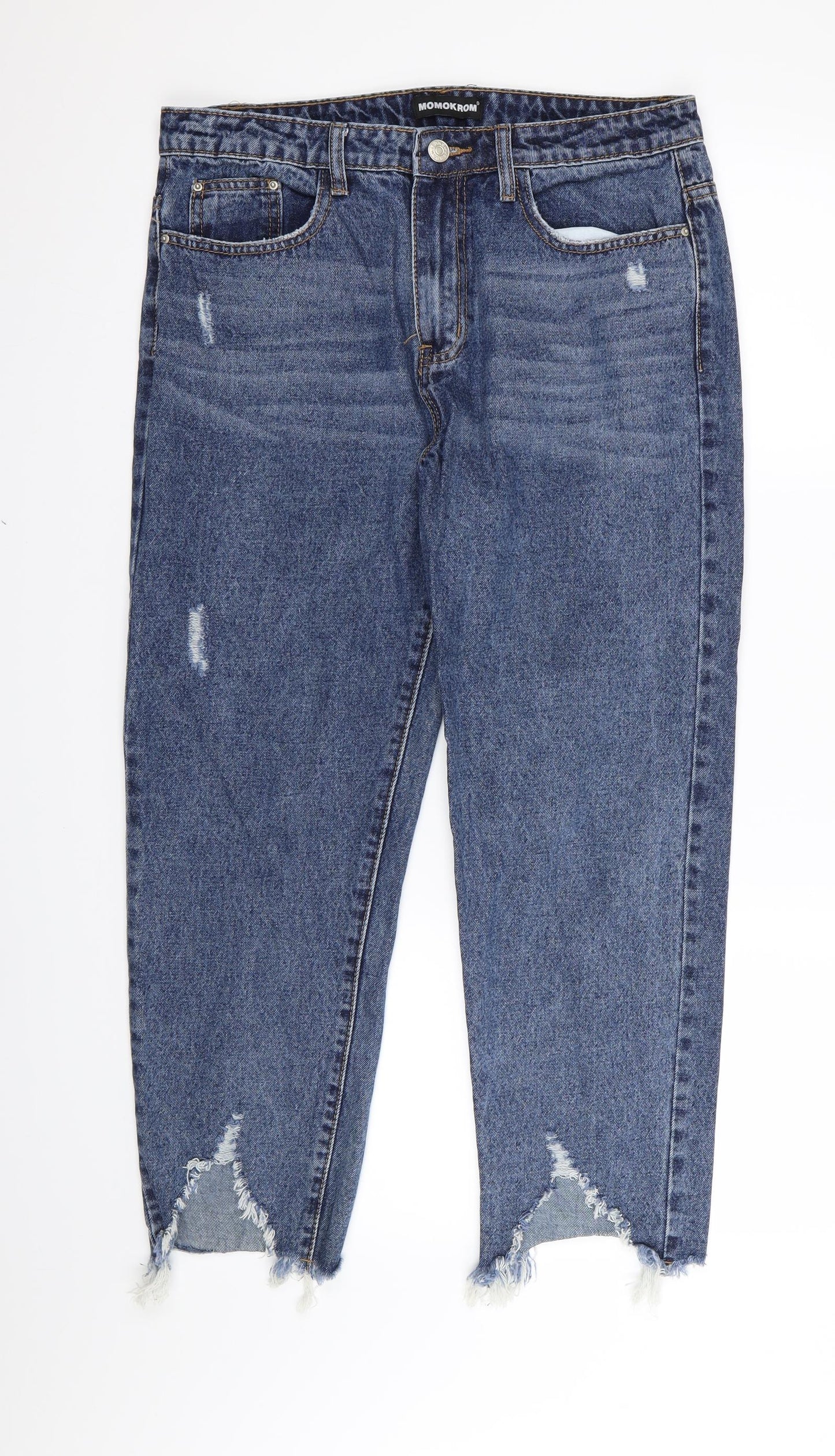 momokrom Womens Blue   Straight Jeans Size 12 L24 in