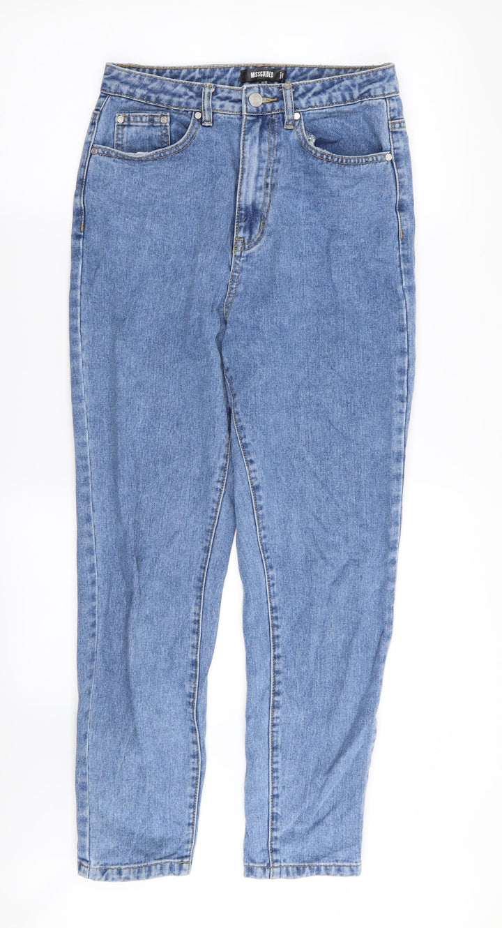 Missguided Womens Blue Straight Jeans Size 8 L27 in