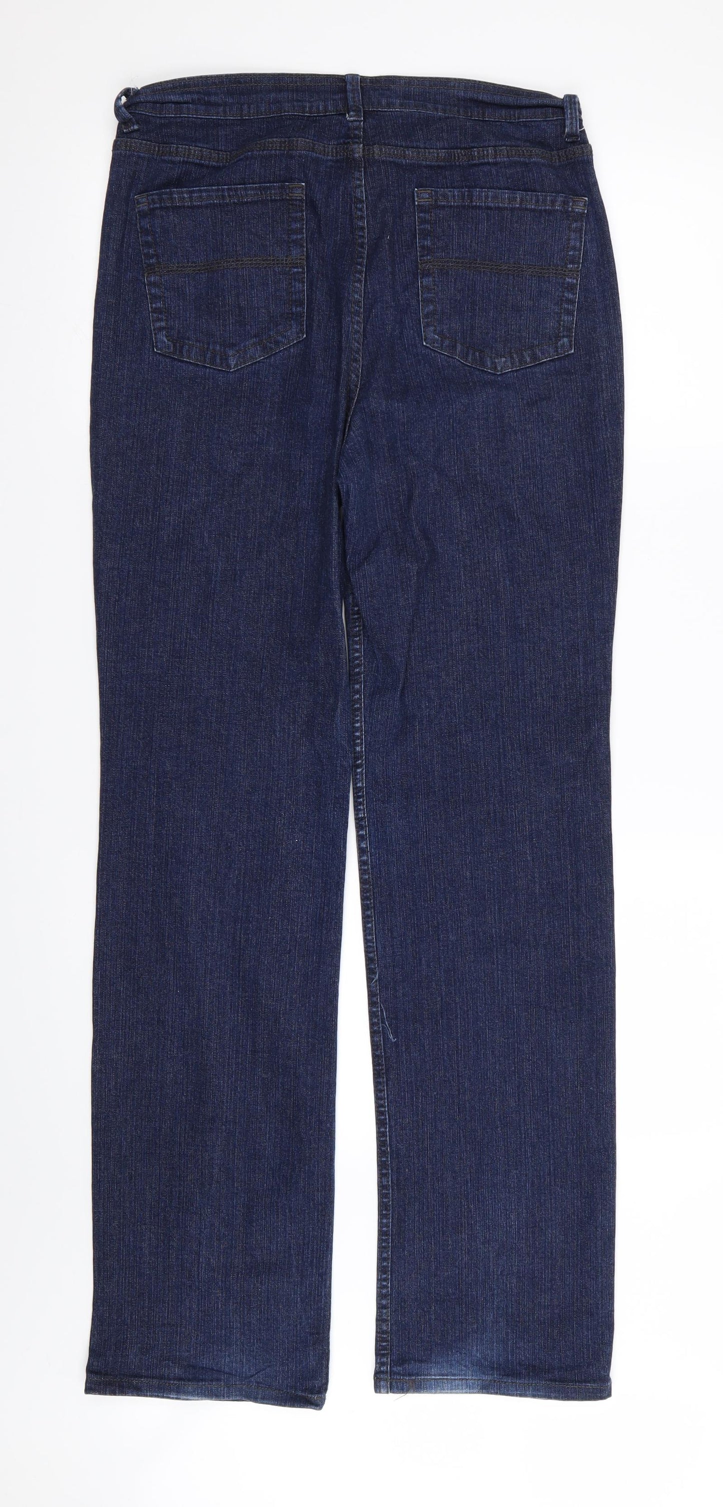 M&S Womens Blue   Straight Jeans Size 12 L33 in