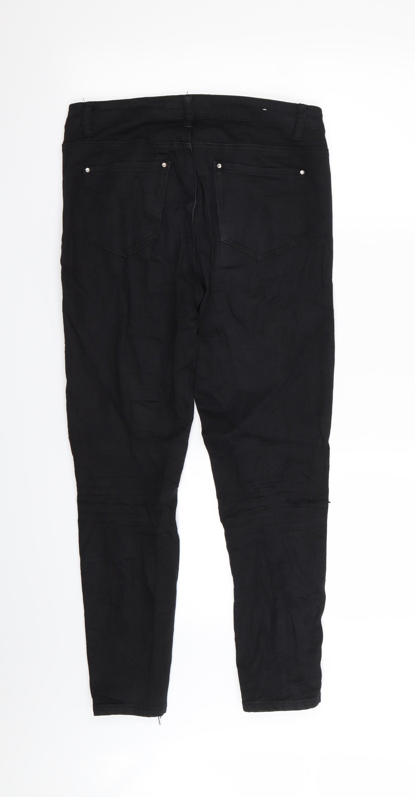 GOODIES Womens Black   Skinny Jeans Size 30 in L26 in - RIPPED JEANS
