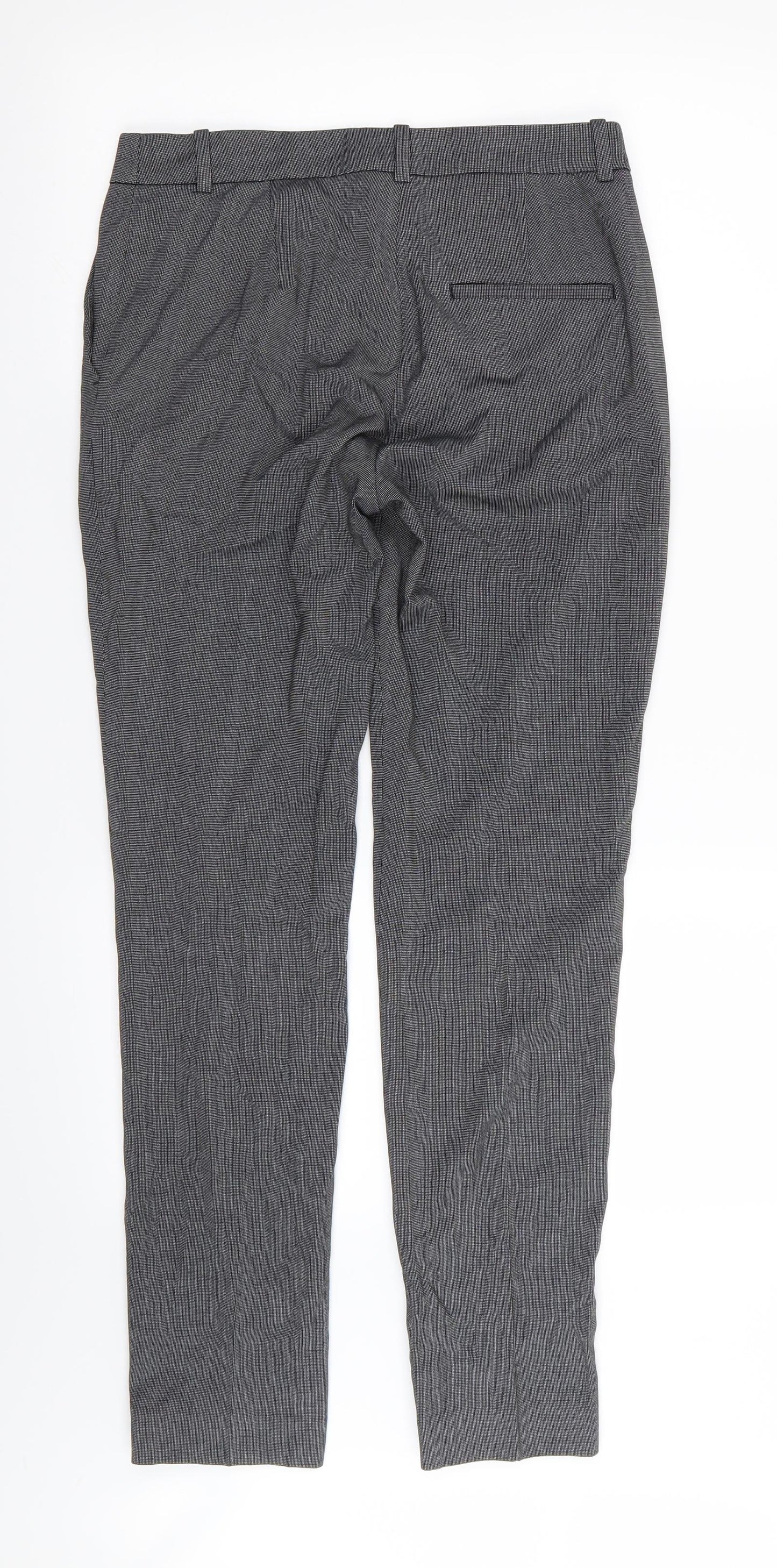 H&M Womens Black Check  Trousers  Size 6 L29 in