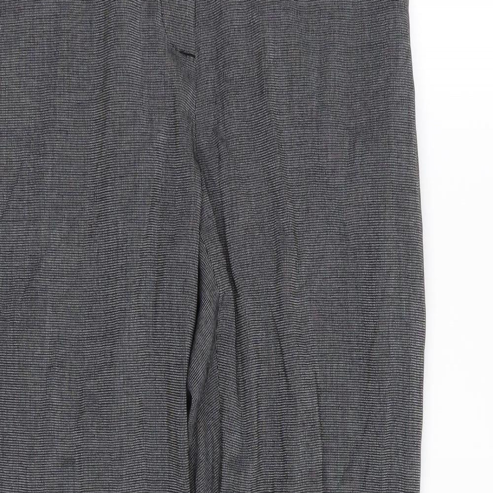 H&M Womens Black Check  Trousers  Size 6 L29 in