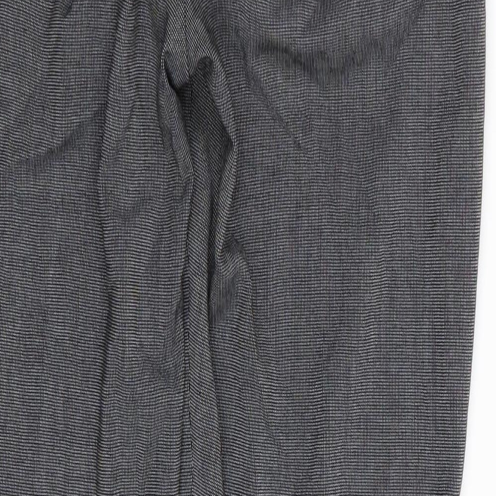 H&M Womens Black Check  Trousers  Size 6 L29 in