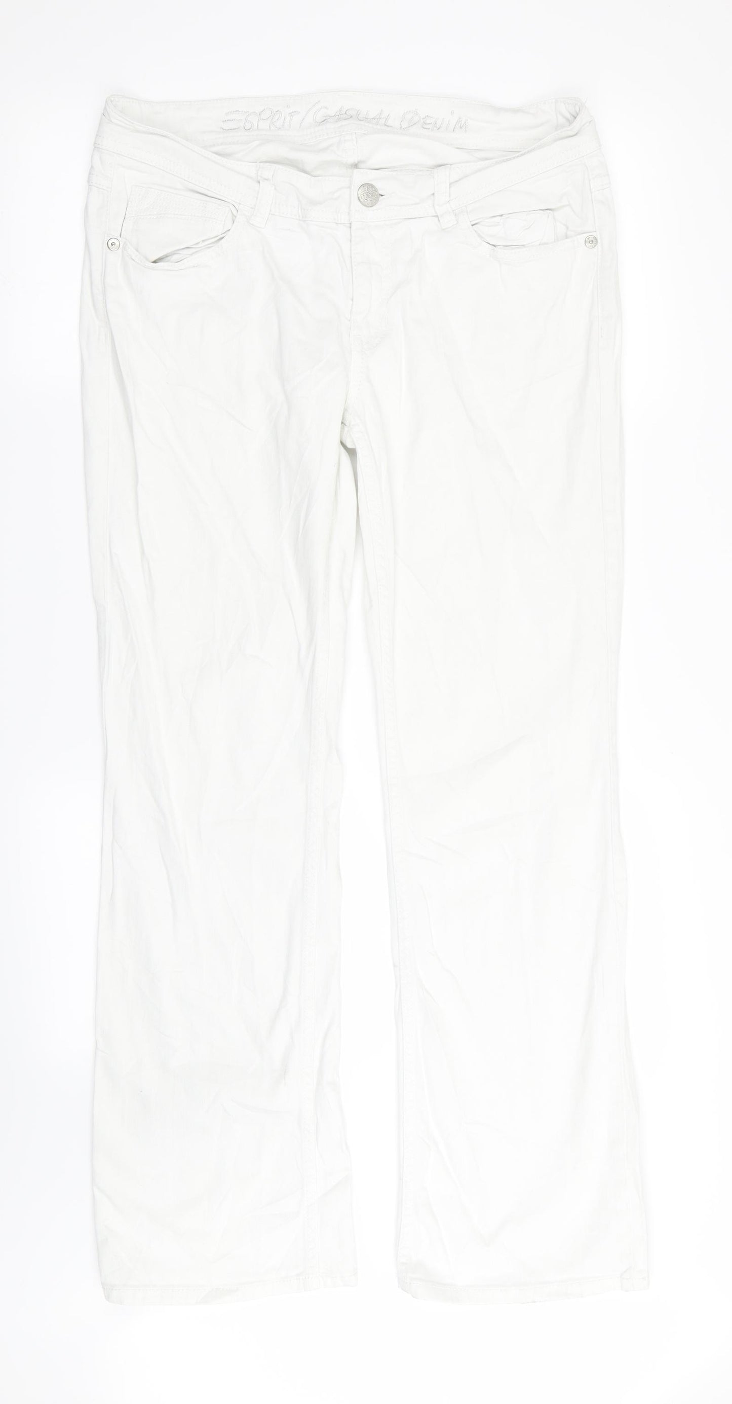 SPRIT CASUAL DENIM Womens White   Straight Jeans Size 32 in L33 in