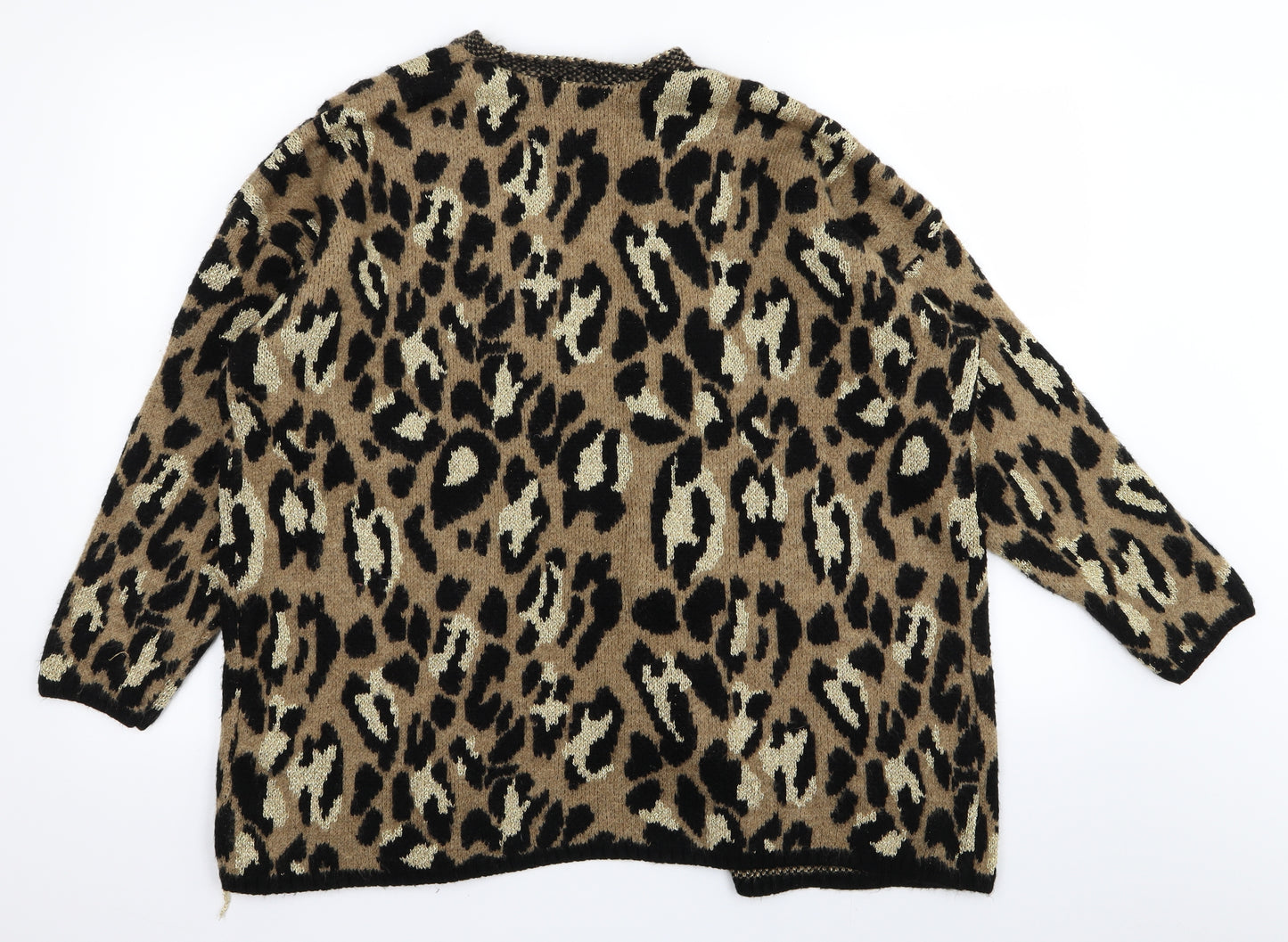 Asda George Womens Brown Animal Print  Cardigan Jumper Size 18