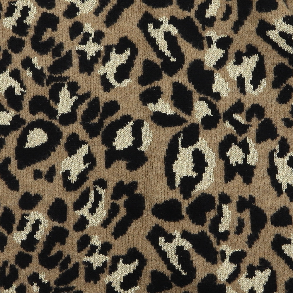Asda George Womens Brown Animal Print  Cardigan Jumper Size 18
