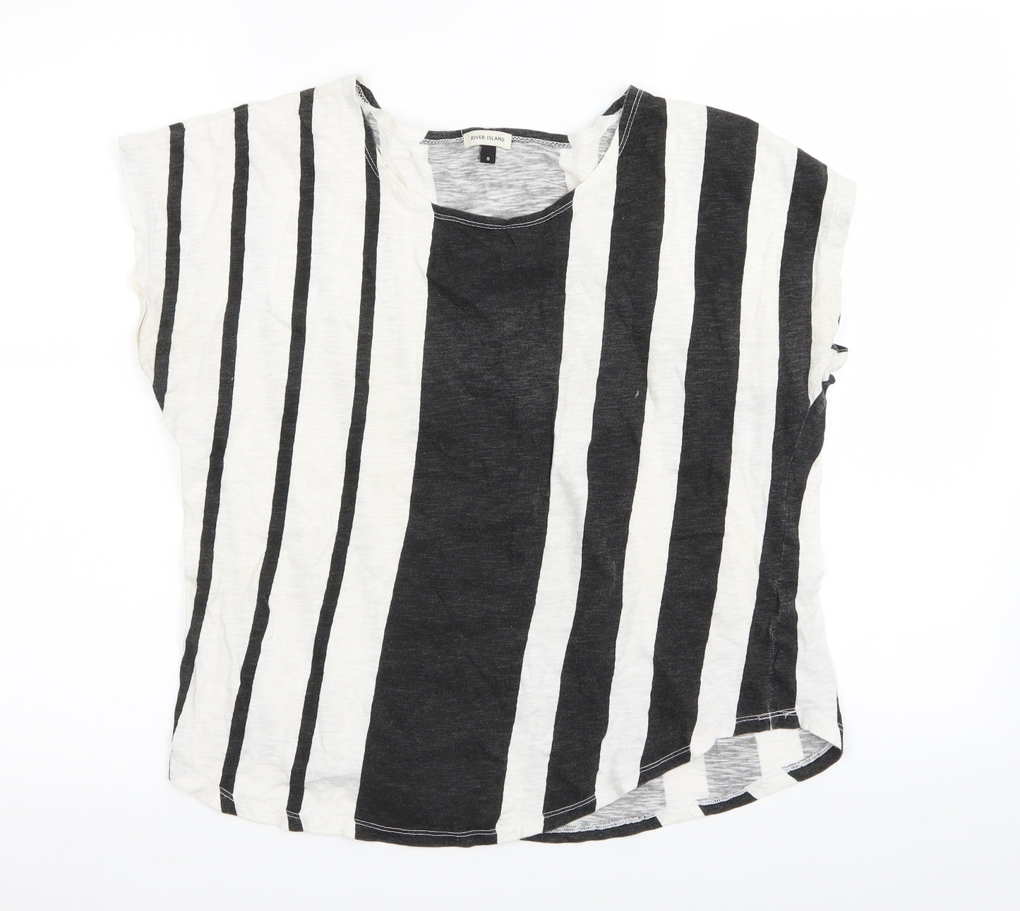 River Island Womens Multicoloured Striped  Basic T-Shirt Size 8