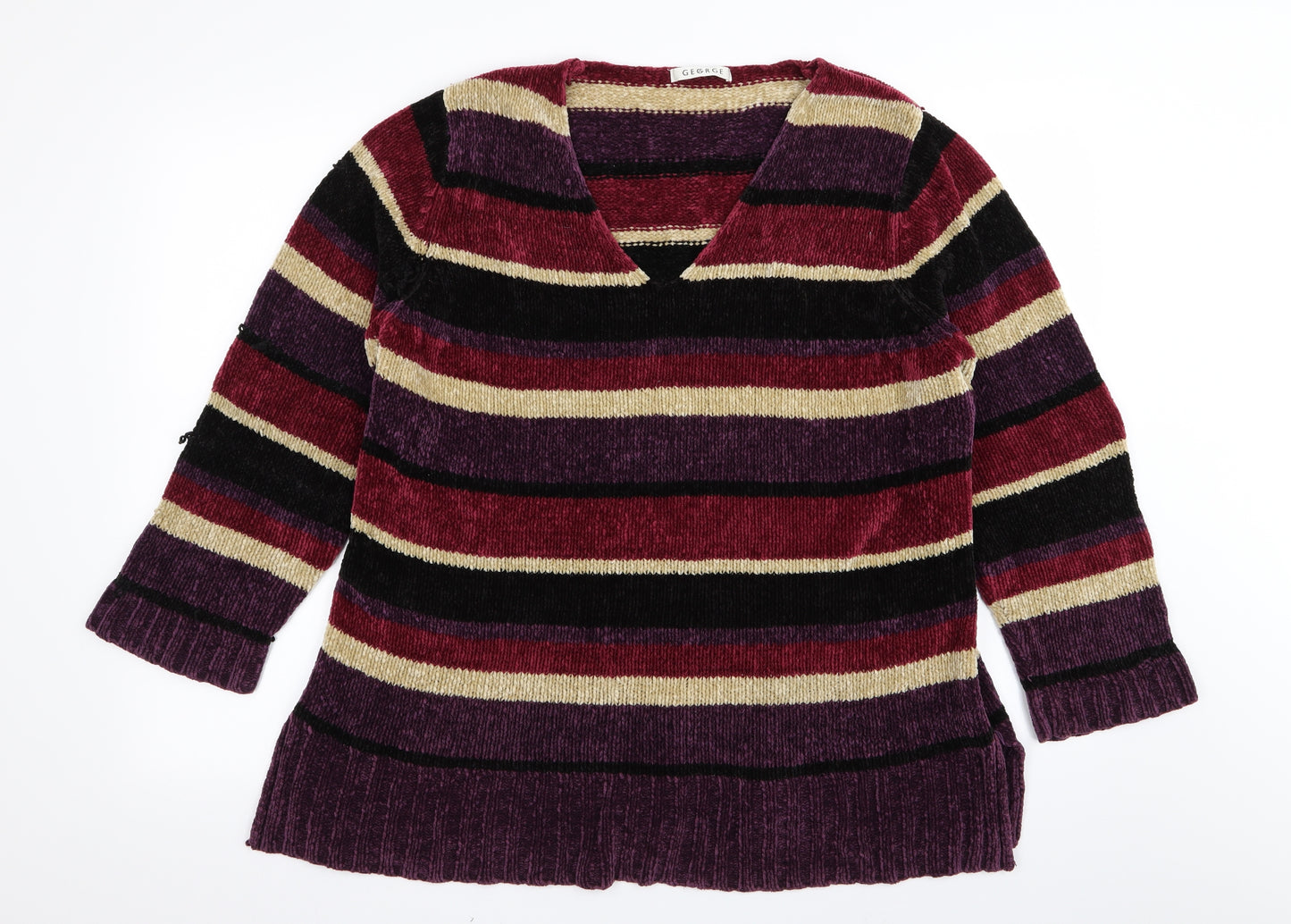 Asda George Womens Multicoloured Striped  Pullover Jumper Size 20