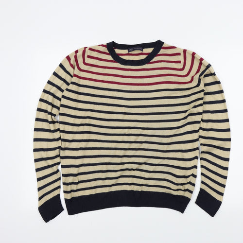 M&S Womens Brown Striped  Pullover Jumper Size 10