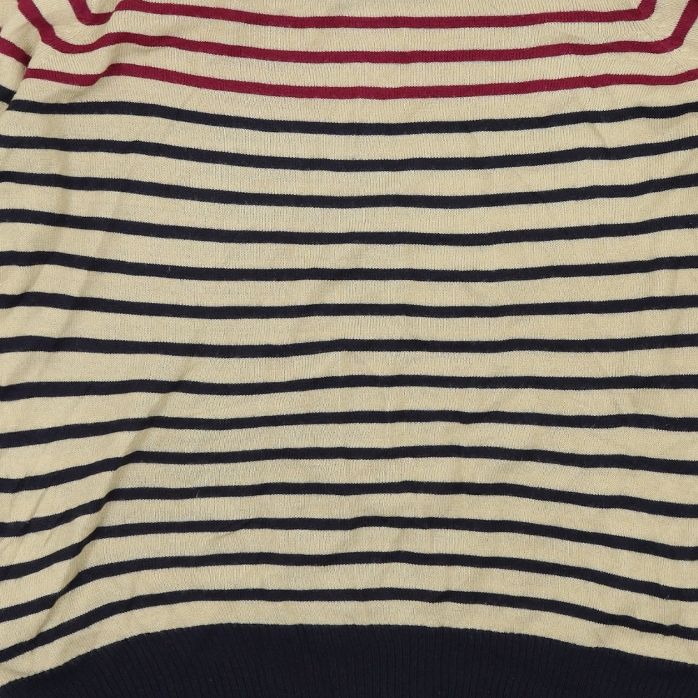 M&S Womens Brown Striped  Pullover Jumper Size 10