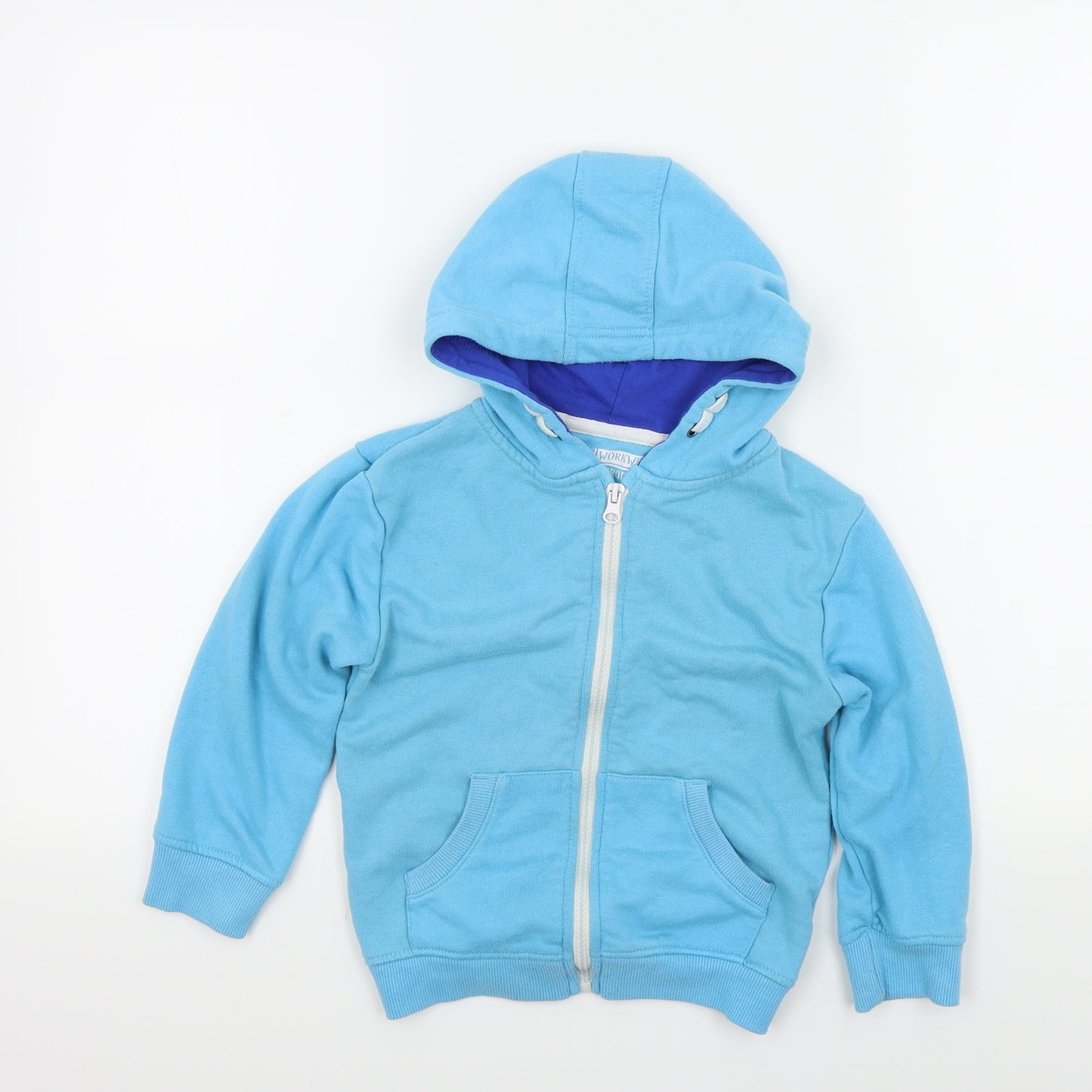 Rebel Boys Blue Colourblock  Full Zip Hoodie Size 5 Years
