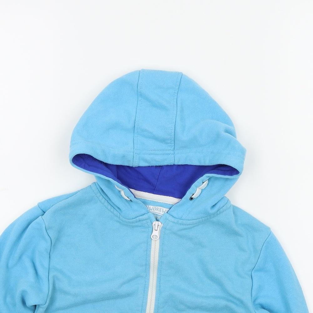 Rebel Boys Blue Colourblock  Full Zip Hoodie Size 5 Years